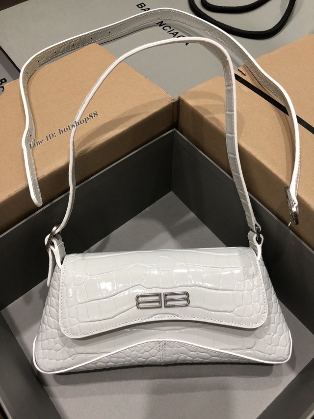 Balenciaga專櫃爆款單肩斜挎女包 巴黎世家小號新款bag翻蓋腋下包 fyj1712